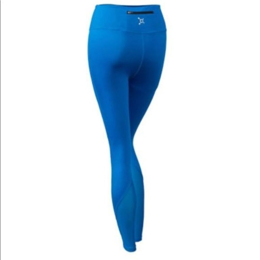 ORANGE THEORY Blue Mesh Panel Leggings NWT Size Small